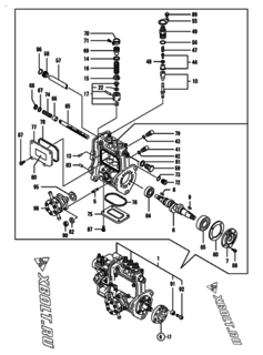  Двигатель Yanmar 3TNV76-FDG, узел -  Топливный насос высокого давления (ТНВД) 