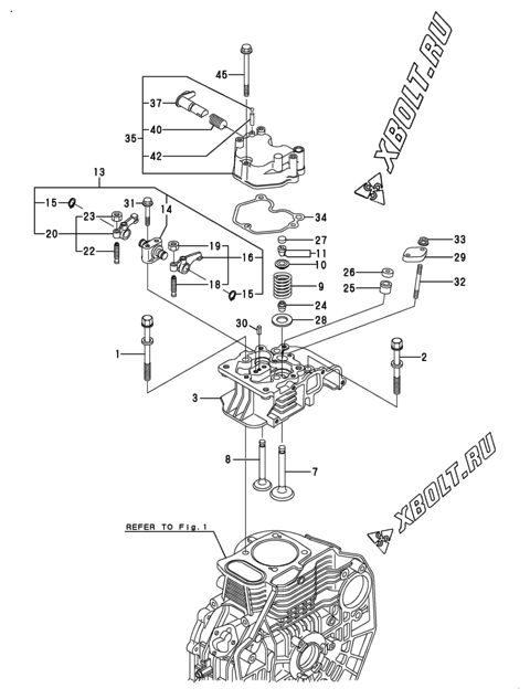 Головка блока цилиндров (ГБЦ) двигателя Yanmar L70V6GJ1R1AAS5