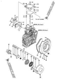  Двигатель Yanmar L100V2AJ1R2AAS5, узел -  Пусковое устройство 