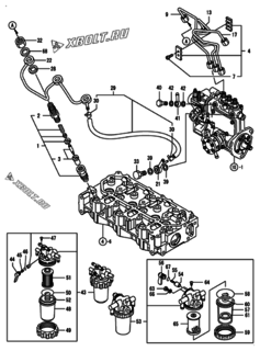  Двигатель Yanmar 3TNV76-FDW, узел -  Форсунка 