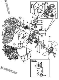  Двигатель Yanmar 4TNV88-QIK, узел -  Система водяного охлаждения 