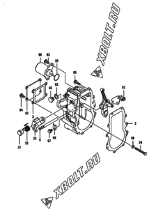  Двигатель Yanmar 4TNV88-QIK, узел -  Регулятор оборотов 