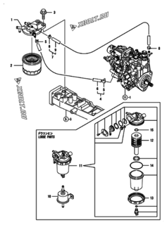  Двигатель Yanmar 4TNV88-QIK, узел -  Топливопровод 