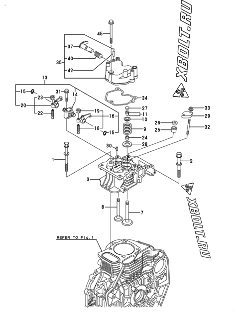  Головка блока цилиндров (ГБЦ) двигателя Yanmar L70V6GJ1R1AAS5