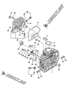  Двигатель Yanmar (L70V6-PSU), узел -  Блок цилиндров 