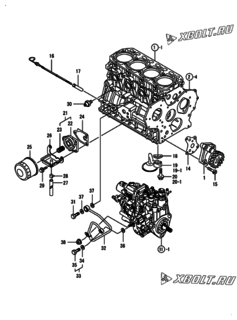  Двигатель Yanmar 4TNV88-BPIKA, узел -  Система смазки 