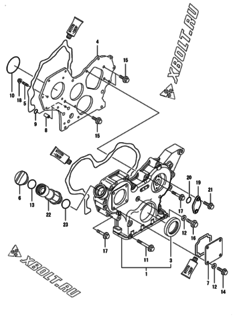  Двигатель Yanmar 4TNV88-BSYB, узел -  Корпус редуктора 
