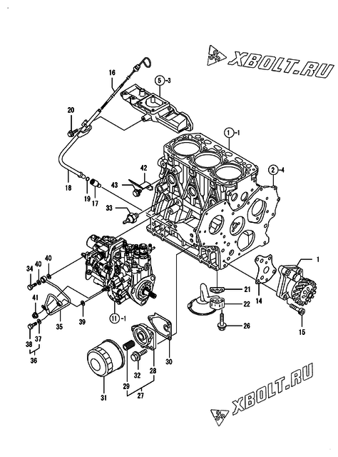  Система смазки двигателя Yanmar 3TNV88-BPTS