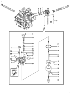  Двигатель Yanmar GA180ARDGS, узел -  Карбюратор 