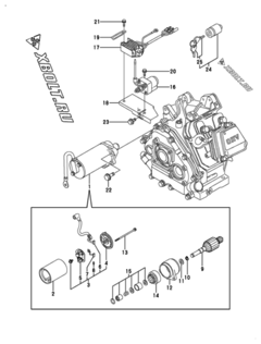  Двигатель Yanmar GA180ARDEGS, узел -  Стартер 