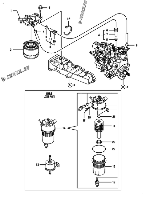  Топливопровод двигателя Yanmar 3TNV88-BDDC