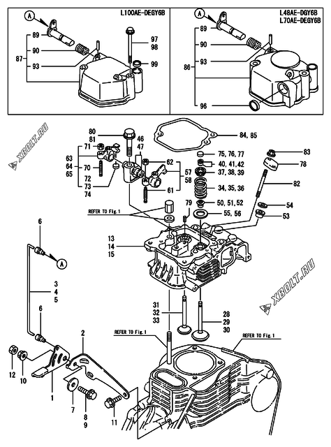  Головка блока цилиндров (ГБЦ) двигателя Yanmar L48AE-DGY6B