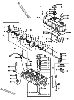  Двигатель Yanmar 3TNV82A-BPYB, узел -  Головка блока цилиндров (ГБЦ) 