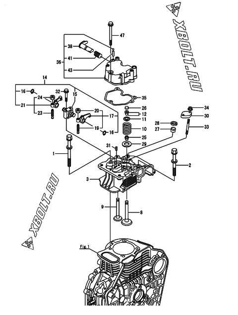  Головка блока цилиндров (ГБЦ) двигателя Yanmar L100N6-PEMA