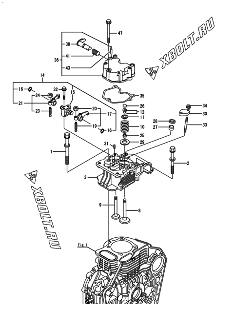  Головка блока цилиндров (ГБЦ) двигателя Yanmar L100N2-VEAMK