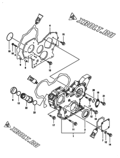 Двигатель Yanmar 4TNV88-BXYB3, узел -  Корпус редуктора 