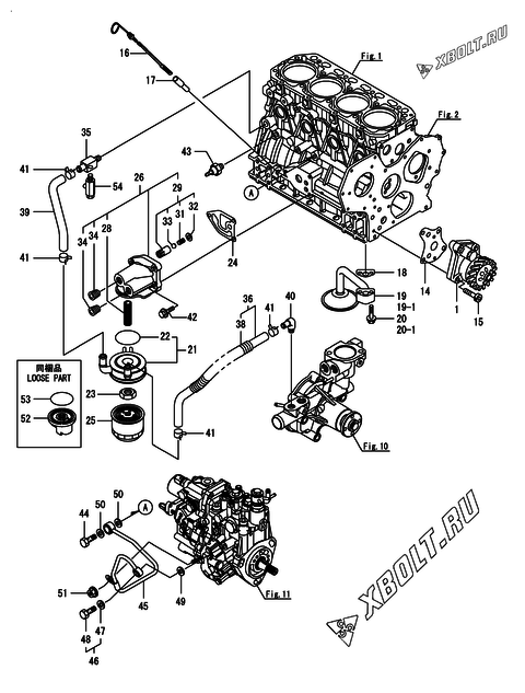  Система смазки двигателя Yanmar 4TNV88-BDHK