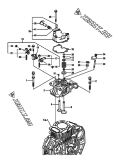  Двигатель Yanmar L70V6-VEMKJ2, узел -  Головка блока цилиндров (ГБЦ) 
