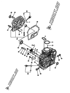  Двигатель Yanmar L100N2-VEAMK2, узел -  Блок цилиндров 