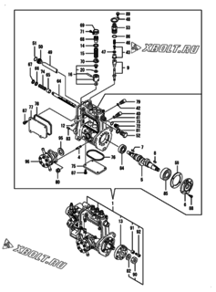  Двигатель Yanmar 3TNV76-NFK, узел -  Топливный насос высокого давления (ТНВД) 