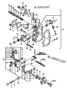  Двигатель Yanmar 3TNV76-NFK, узел -  Регулятор оборотов 