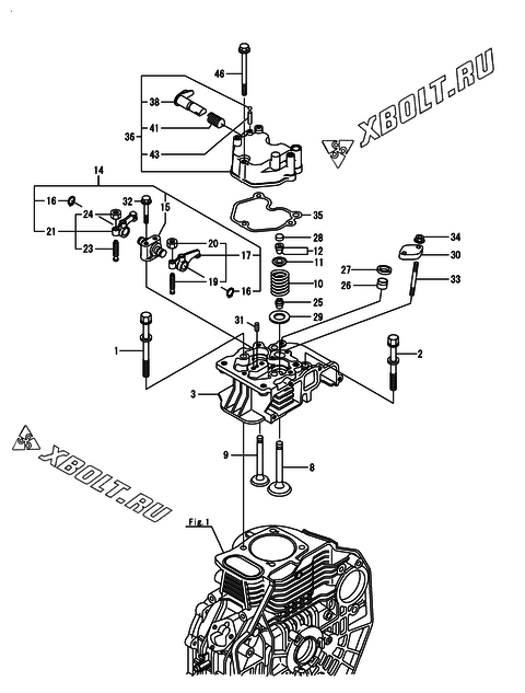  Головка блока цилиндров (ГБЦ) двигателя Yanmar L70V6-RESA2