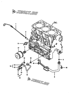  Двигатель Yanmar 3TNV76-NTA, узел -  Система смазки 