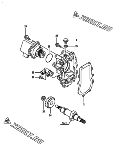  Двигатель Yanmar 3TNV88-ZPHB, узел -  Регулятор оборотов 