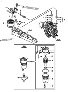  Двигатель Yanmar 4TNV88-ZPHB, узел -  Топливопровод 
