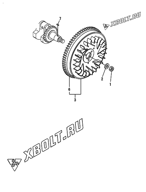  Маховик двигателя Yanmar L70V6-VEJH