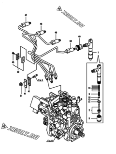 Двигатель Yanmar 4TNV94L-ZWHBW, узел -  Форсунка 