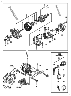  Двигатель Yanmar 4TNV88-ZKHD, узел -  Генератор 