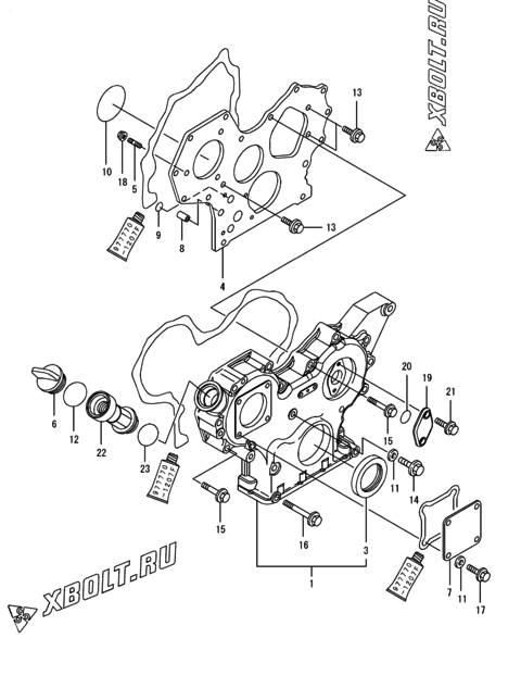  Корпус редуктора двигателя Yanmar 3TNV82A-BPYBD