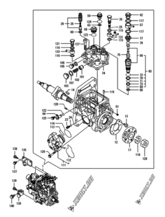  Двигатель Yanmar 4TNV94L-BVSU, узел -  Топливный насос высокого давления (ТНВД) 