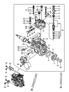  Двигатель Yanmar 4TNV94L-BXPHZ, узел -  Топливный насос высокого давления (ТНВД) 