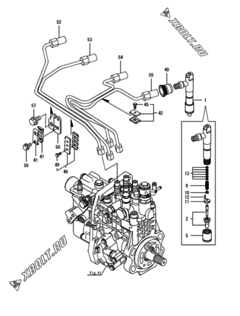  Двигатель Yanmar 4TNV94L-BXPHZ, узел -  Форсунка 