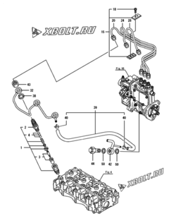  Двигатель Yanmar 3TNV76-SPR, узел -  Форсунка 