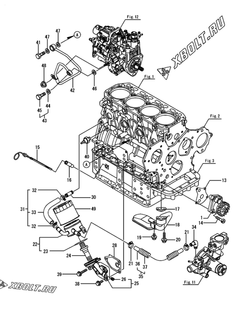  Система смазки двигателя Yanmar 4TNV88-BLCR