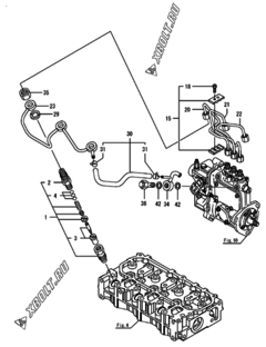  Двигатель Yanmar 3TNV70-PHBB, узел -  Форсунка 