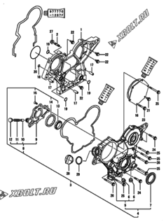  Двигатель Yanmar 3TNV80F-SNHB, узел -  Корпус редуктора 