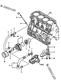  Двигатель Yanmar 4TNV98T-ZSPR, узел -  Система смазки 