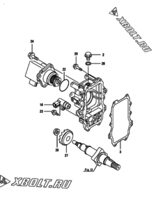  Двигатель Yanmar 4TNV98T-ZSPR, узел -  Регулятор оборотов 