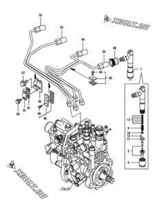  Двигатель Yanmar 4TNV94L-SLYC, узел -  Форсунка 