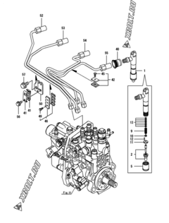  Двигатель Yanmar 4TNV94L-SSUC, узел -  Форсунка 