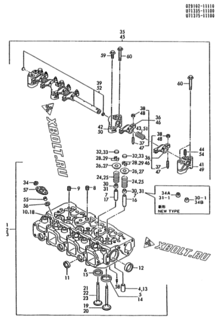  Двигатель Yanmar 3TN82L-RGH, узел -  Головка блока цилиндров (ГБЦ) 