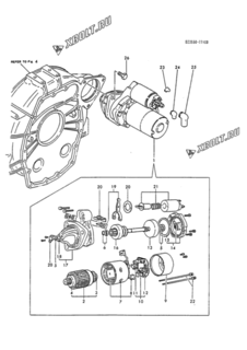  Двигатель Yanmar 4T112L-P, узел -  Стартер 
