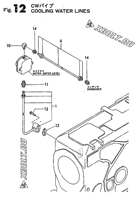 COOLING WATER LINES двигателя Yanmar GN30