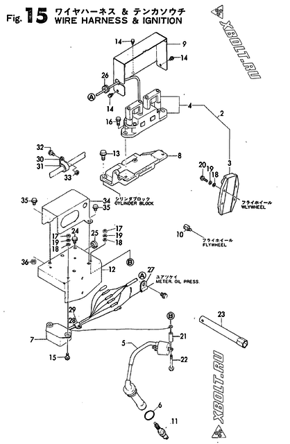 WIRE HARNESS & IGNITION двигателя Yanmar GN30