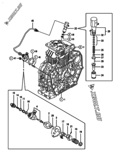  Двигатель Yanmar L70EE-DEG15A, узел -  Топливный насос высокого давления (ТНВД) 