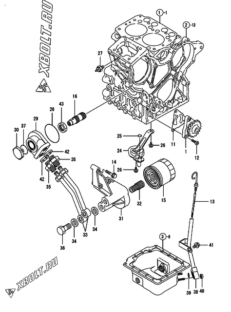  Система смазки двигателя Yanmar 2TNE68-CDM